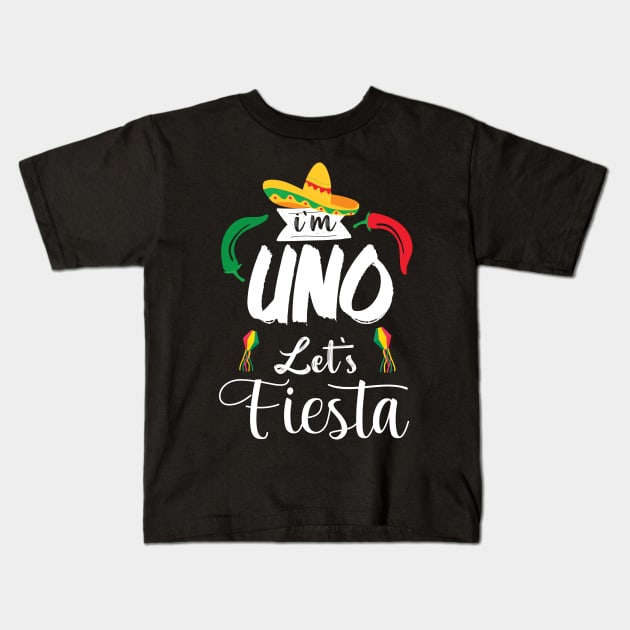 I'm Uno Let's Fiesta, Uno 1st Birthday Kids T-Shirt by printalpha-art